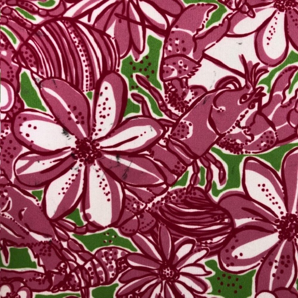 LILLY PULITZER Neoprene Zip Laptop Shoulder Bag Pink Green White Lobster… - Picture 10 of 15